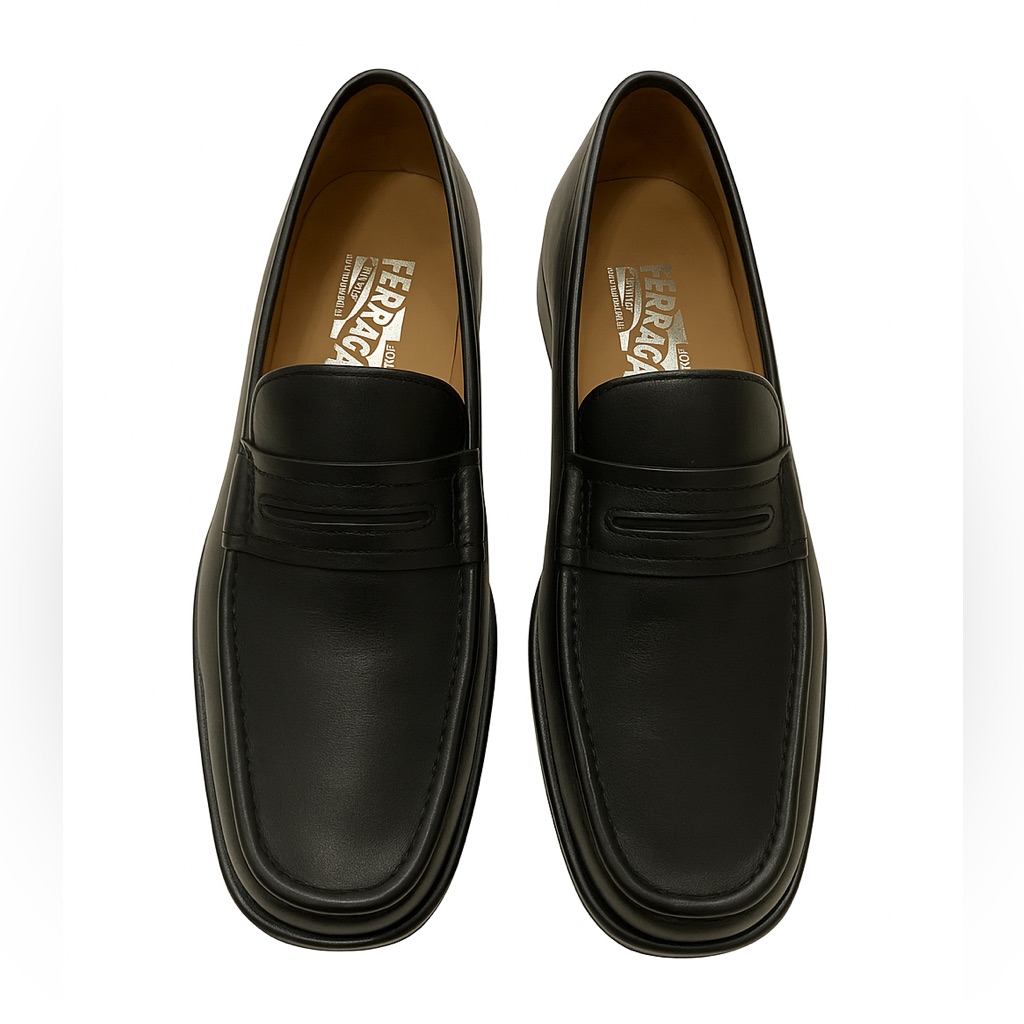 Salvatore Ferragamo Black Loafers Slip-Ons
